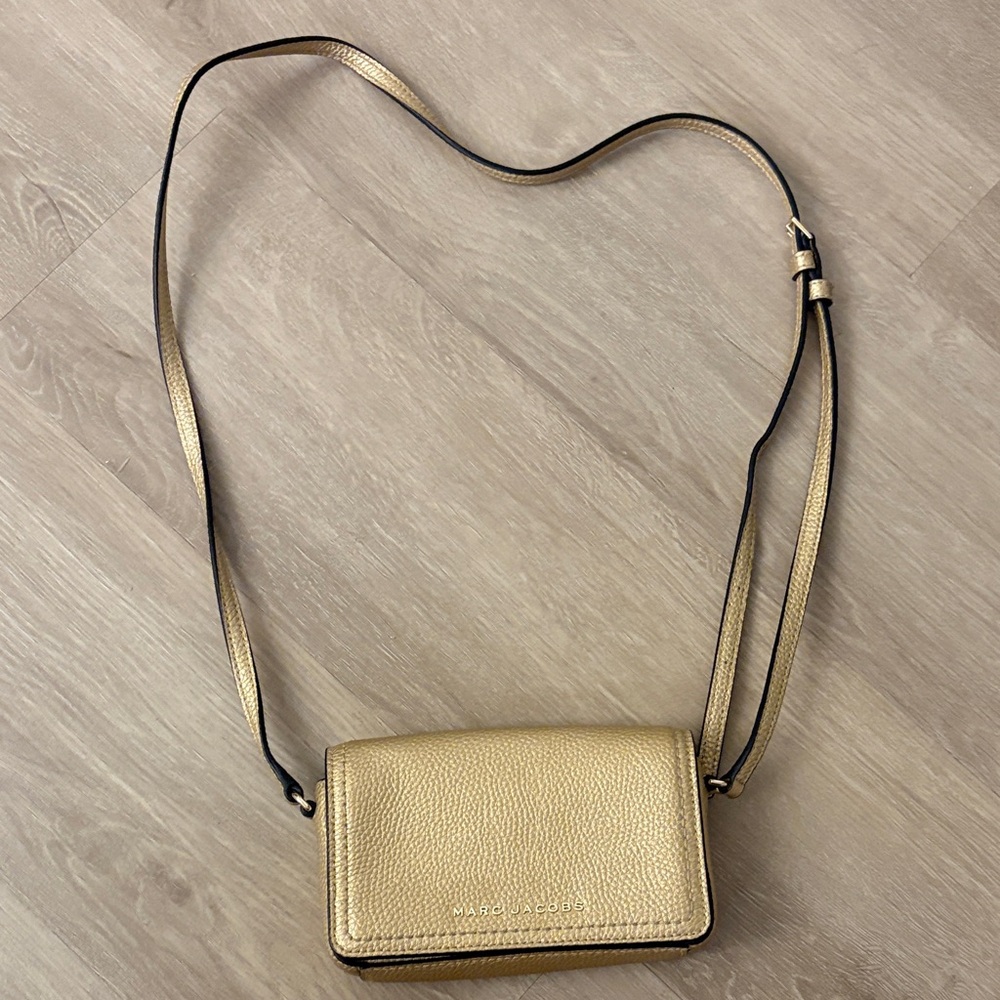 Marc Jacobs small gold crossbody bag